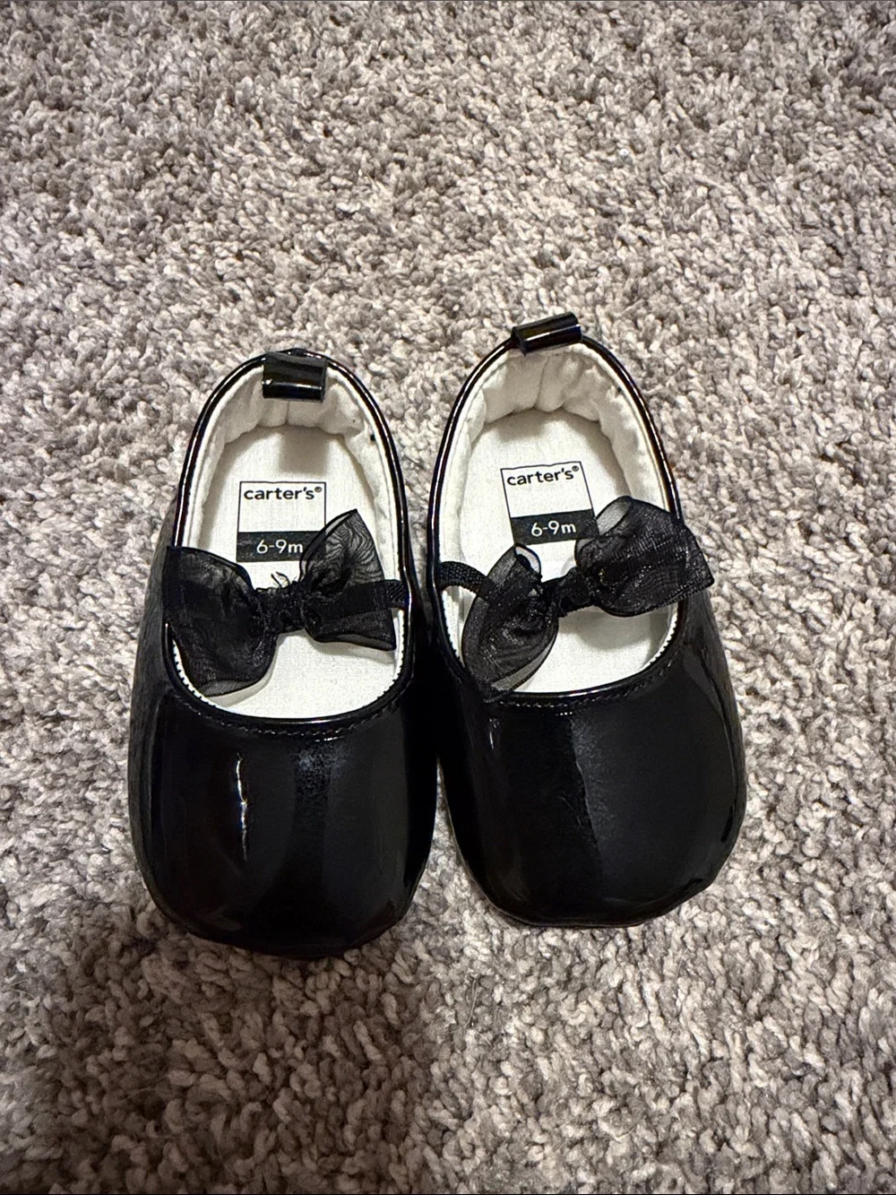 Carter's Black Patent Bow Baby Mary Janes